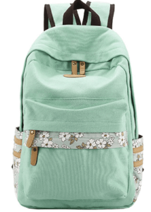 green canvas knapsack for school