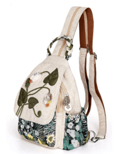 handcrafted knapsack with side pockets