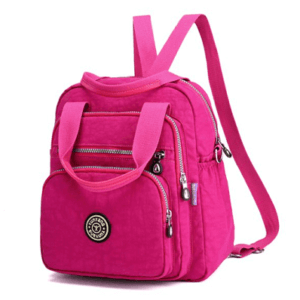 pink knapsack with pink straps