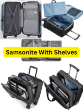 samsonite luggage with shelves