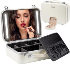 makeup bag with lighted mirror